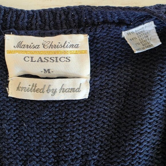 Vintage Marisa Christina Hand Knit Golf Sweater Vest Holiday Novelty Christmas M - Picture 5 of 10